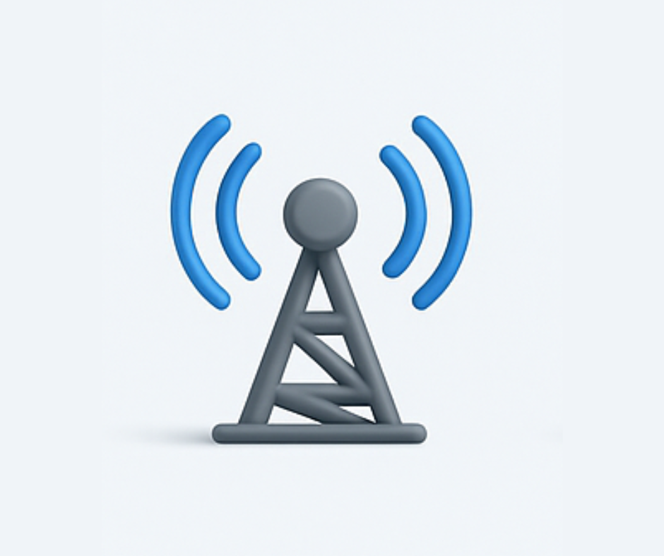 Blue and grey wind turbine icon