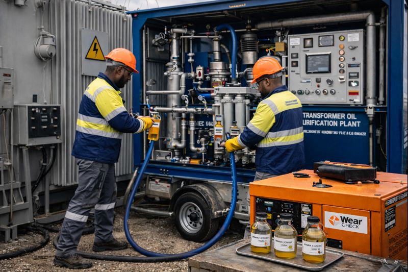 Electricians in arc flash protective gear servicing industrial switchgear panels